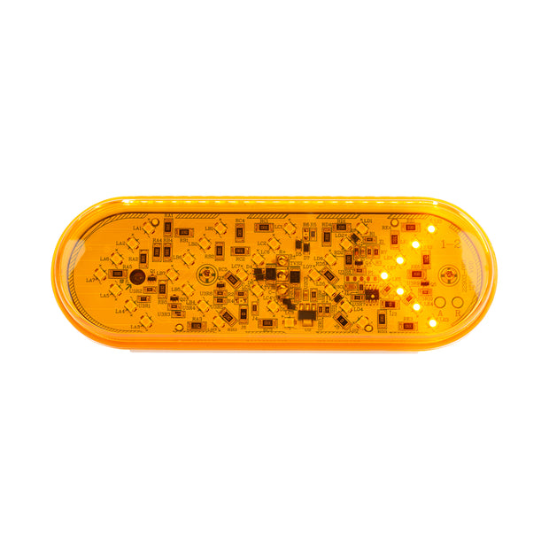 35 LED 6" Oval Sequential Turn Signal Light - Amber LED/Amber Lens