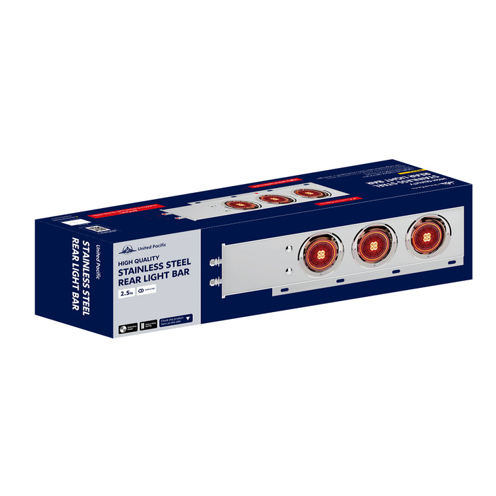 2-1/2" Bolt Pattern SS Spring Loaded Bar With 6X 4" 13 LED Abyss Lights - Red LED/Red Lens (Pair)