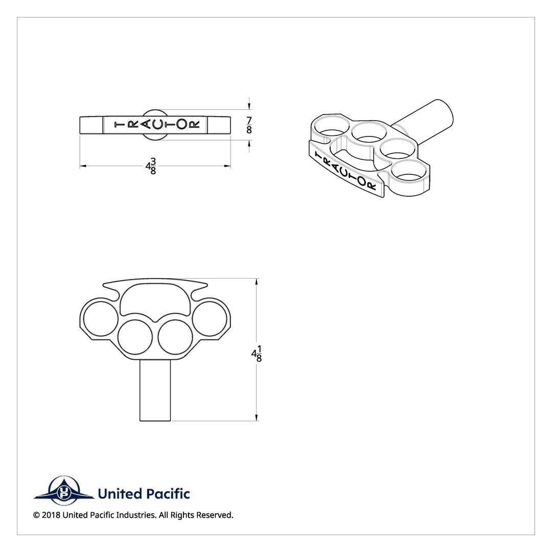 Metal Knuckle Style Air Valve Knob - "Tractor"