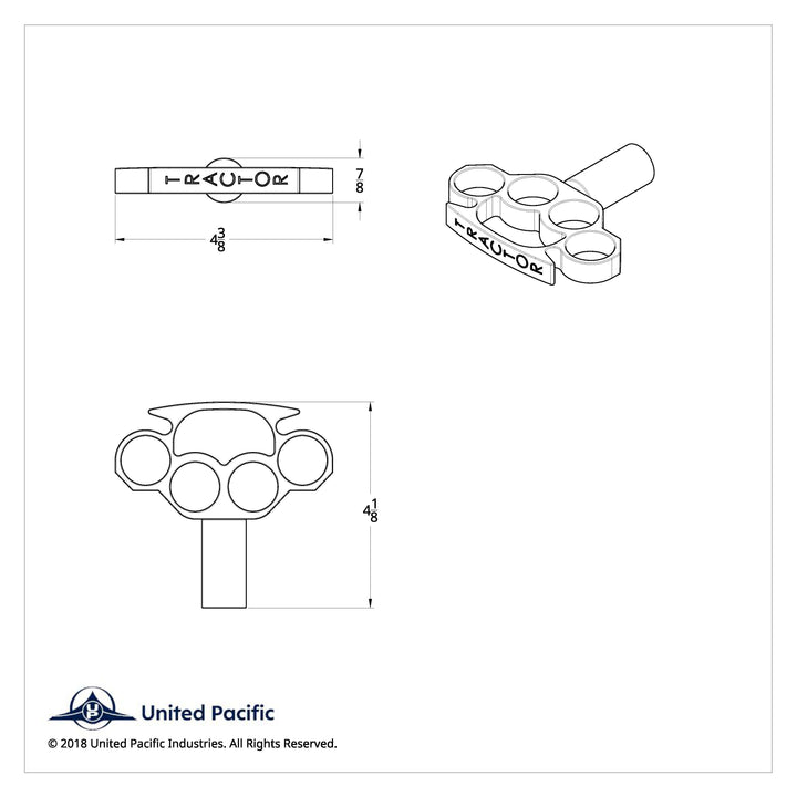 Metal Knuckle Style Air Valve Knob - "Tractor"