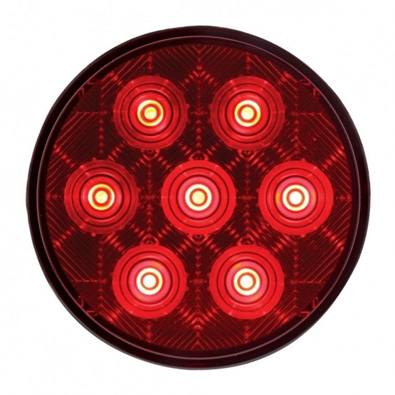 7 LED 4" Round Competition Series Light (Stop, Turn &amp; Tail) - Red LED/Red Lens