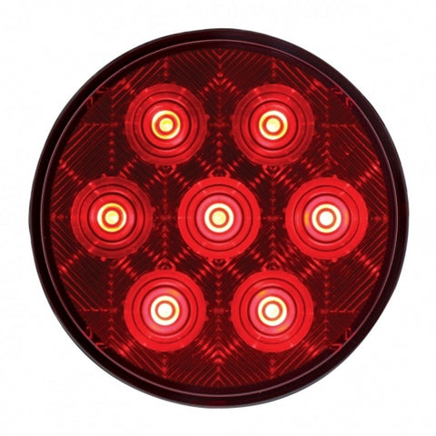 7 LED 4" Round Competition Series Light (Stop, Turn & Tail) - Red LED/Red Lens