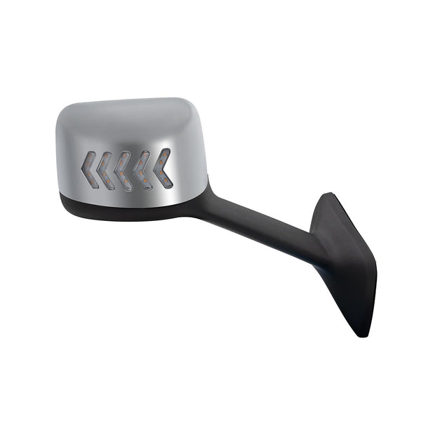 Chrome Plastic Hood Mirror Assembly With Sequential LED Turn Signals For 2018-2024 International LT-Passenger