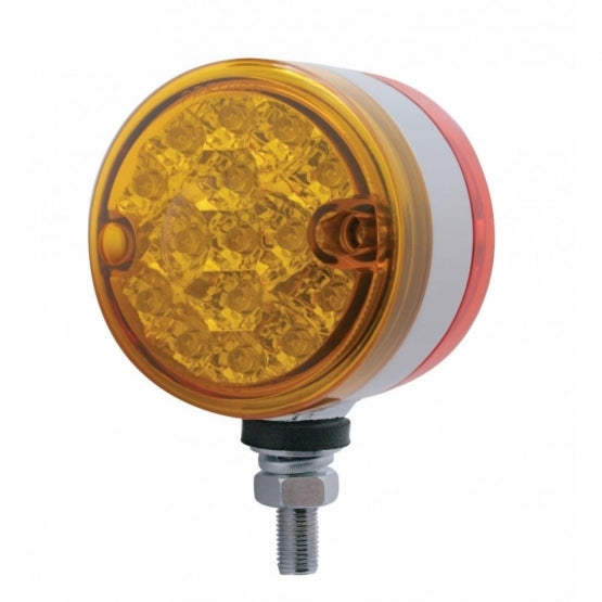 30 LED 3" Dual Function Reflector Double Face Light - Amber & Red LED/Amber & Red Lens