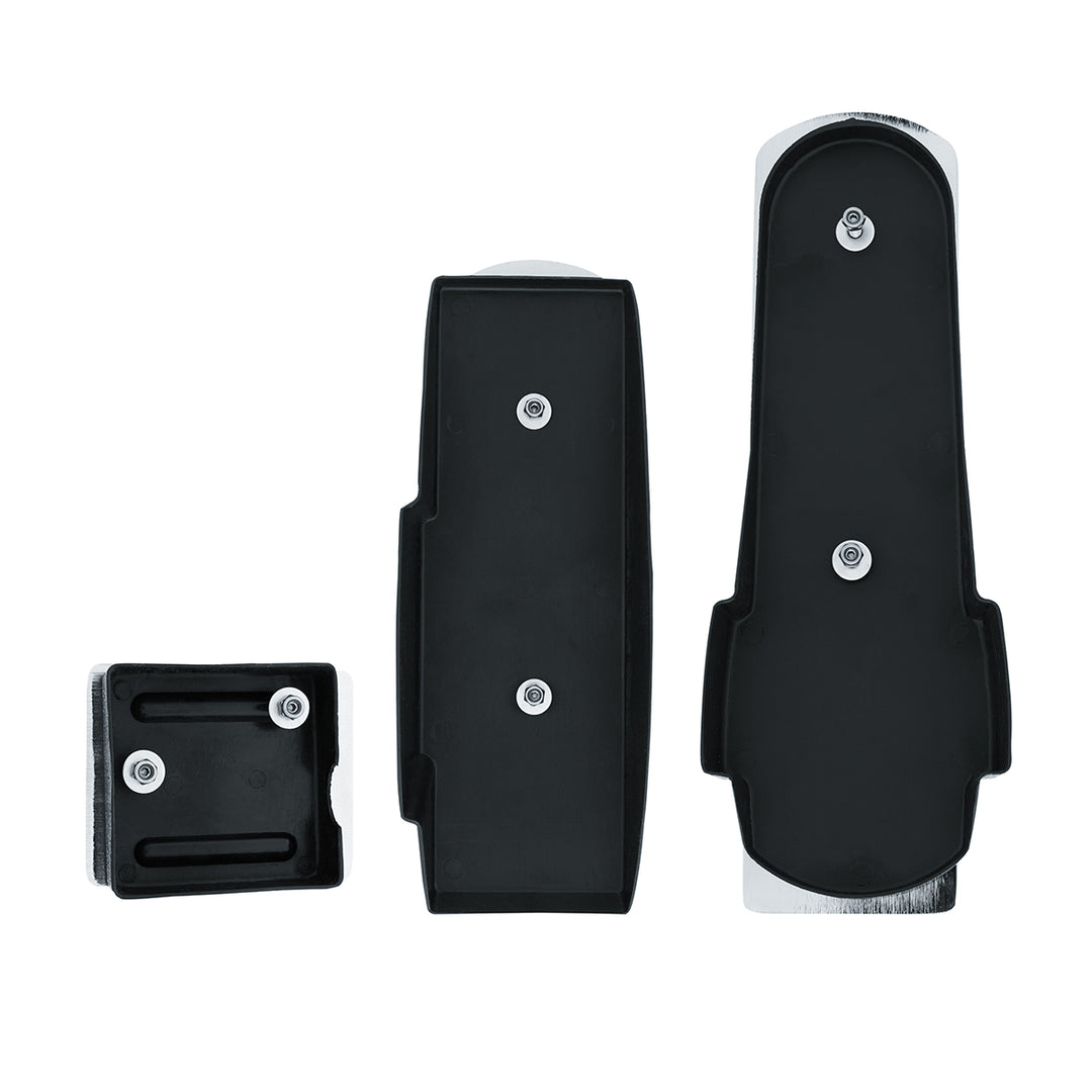 Chrome Pedal Set With Black Insert For Kenworth W900L (1990-2005), T800 (1986-2005), &amp; T600 (1986-1993)
