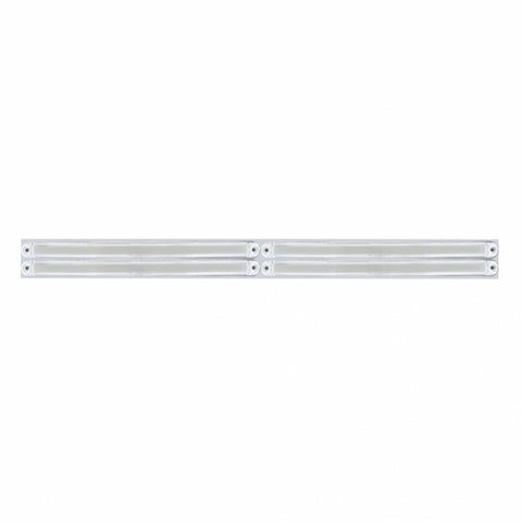 Chrome Top Mud Flap Plate With Four 24 LED 12" GloLight Bars - Red LED/Clear Lens (Each)