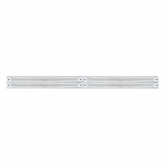 Chrome Top Mud Flap Plate With Four 24 LED 12" GloLight Bars - Red LED/Clear Lens (Each)