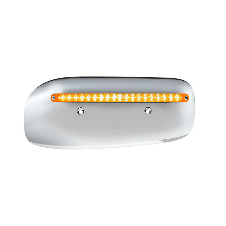 19 LED Rear Headlight Housing Cover For 2008-2023 Peterbilt 389 (Passenger)-Amber LED/Lens