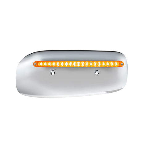 19 LED Rear Headlight Housing Cover For 2008-2023 Peterbilt 389 (Passenger)-Amber LED/Lens
