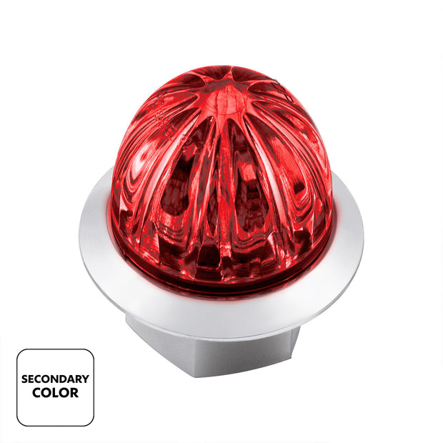4 LED 3/4" Mini Watermelon Double Fury Light With Clear Lens (Clearance/Marker) - Amber & Red LED