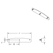 3" X 18" Chrome Standard Bottom Mud Flap Plate - Welded Stud