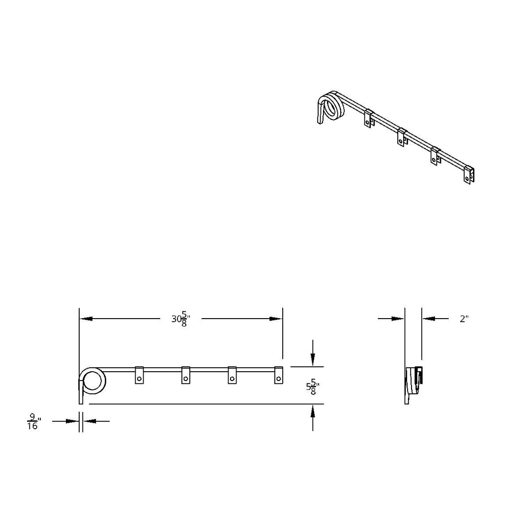 Black Straight Mud Flap Hangers - 1 Coil (Pair)