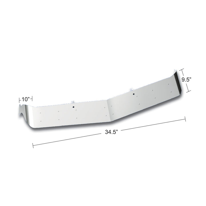 9.5" Stainless OEM Style Sunvisor For Mack CH/CX/ Granite/Vision Without Roof Fairing