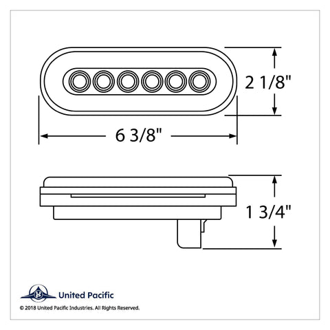 22 LED 6" Oval GloLight Bar Kit (Turn Signal) - Amber LED/Amber Lens (Each)