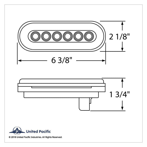 22 LED 6" Oval GloLight Bar Kit (Turn Signal) - Amber LED/Amber Lens (Each)