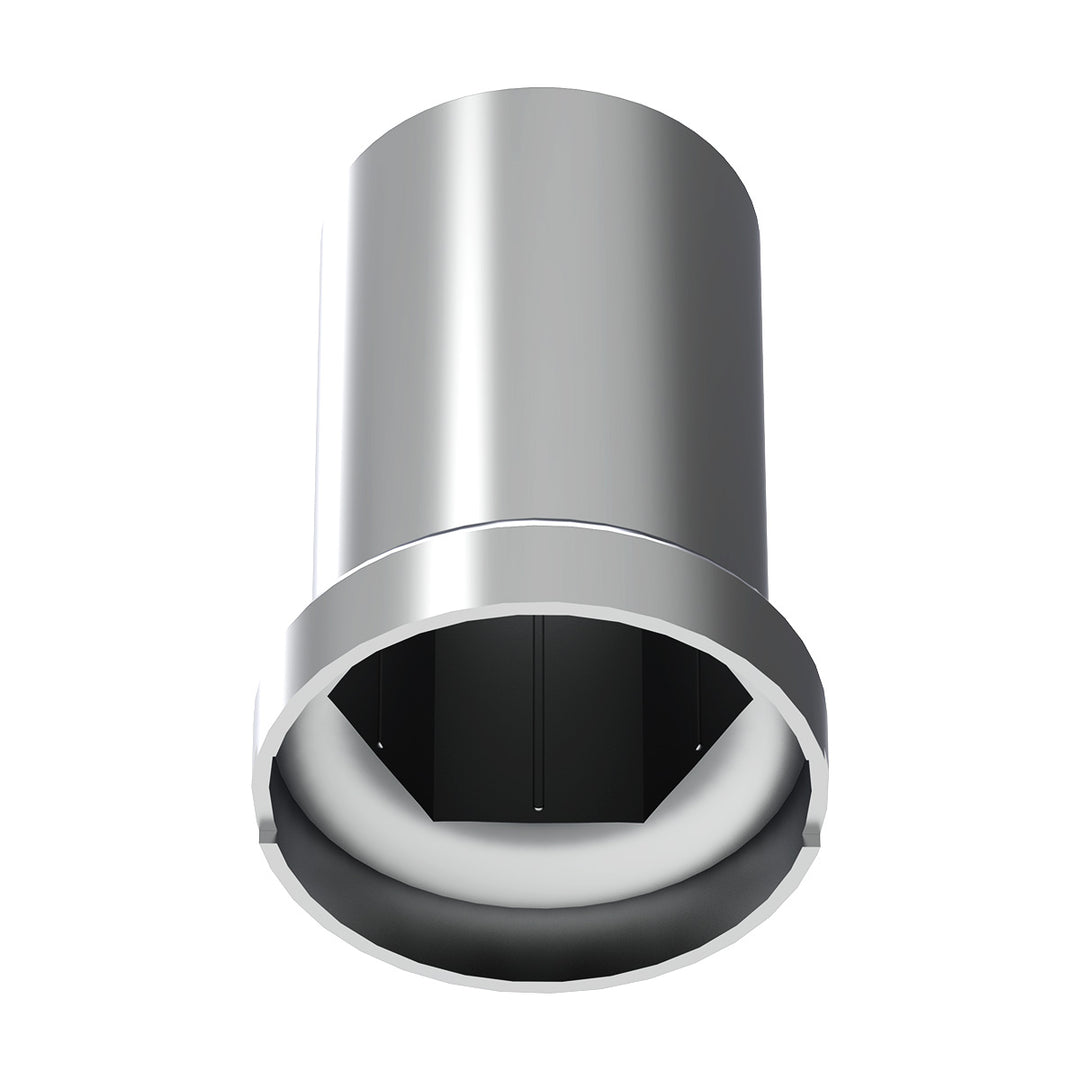 33mm X 3-3/16" Chrome Plastic Pointed Nut Covers With Flange - Push-On (60-Pack)