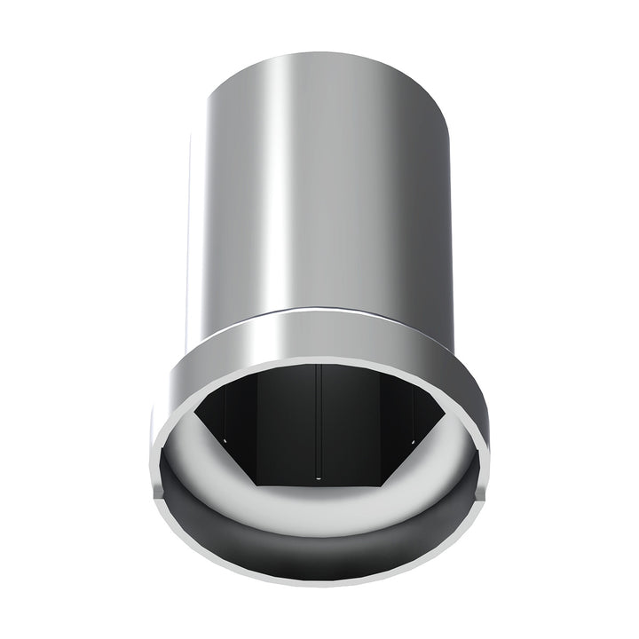33mm X 3-3/16" Chrome Plastic Pointed Nut Covers With Flange - Push-On (60-Pack)