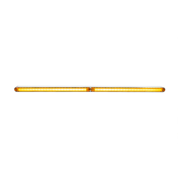 Dual 24 LED Dual Function 12" GloLight Bar With Bezel - Amber LED/Clear Lens