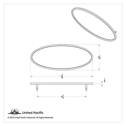 Chrome Die Cast Oval Emblem - USA Flag