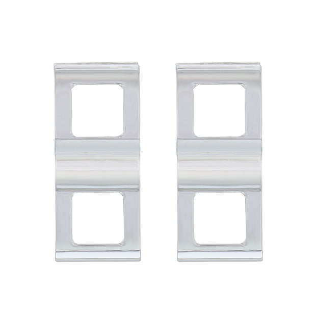 Chrome Plastic Switch Covers - 2 Openings (Card of 2)