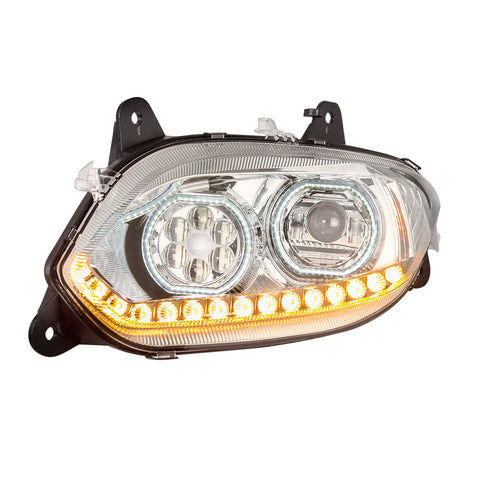 Chrome 17 LED Headlight For 2018-2024 International LT - Driver