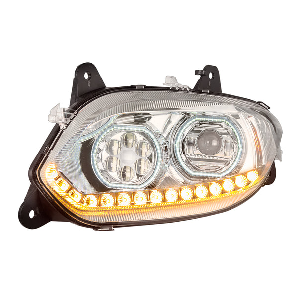 Chrome 17 LED Headlight For 2018-2024 International LT - Driver