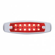 12 LED Reflector Rectangular Light With Bezel (Clearance/Marker) - Red LED/Red Lens