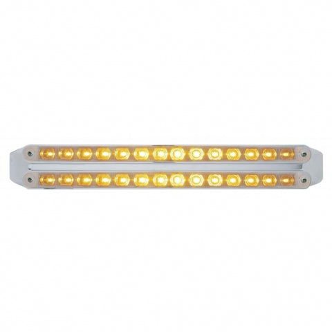 Dual 14 LED 12" Turn Signal Light Bars - Amber LED/Clear Lens