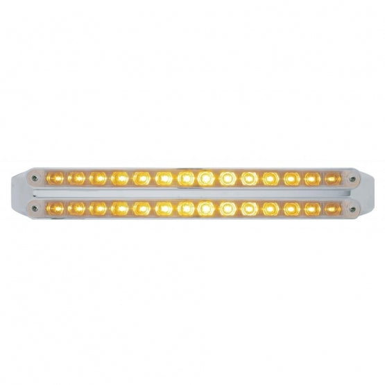 Dual 14 LED 12" Turn Signal Light Bars - Amber LED/Clear Lens