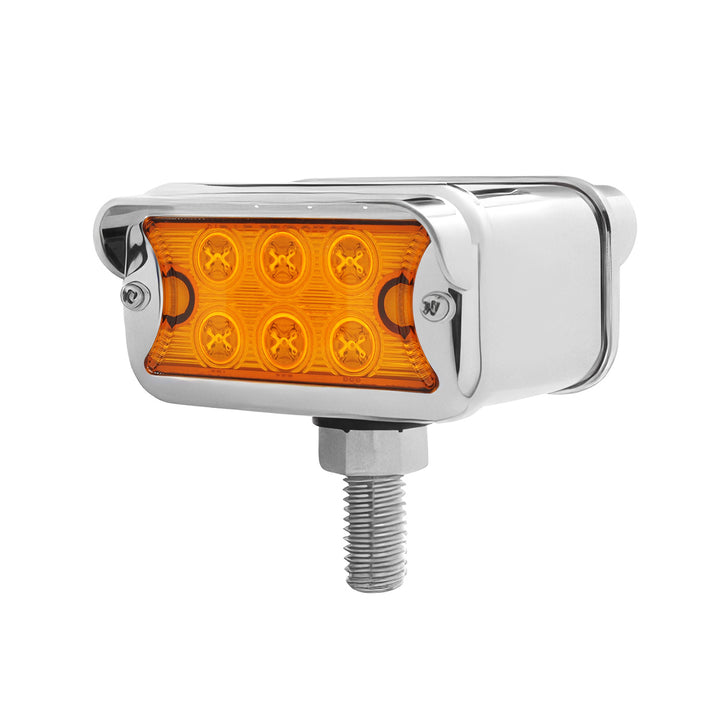 12 LED Dual Function Double Face Light W/Visor - T-Mount - Amber &amp; Red LED/Amber &amp; Red Lens
