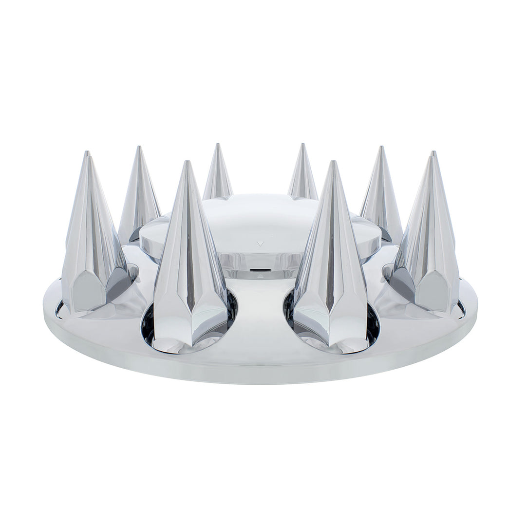 Dome Front Axle Cover With 33mm Spike Thread-On Nut Covers - Chrome