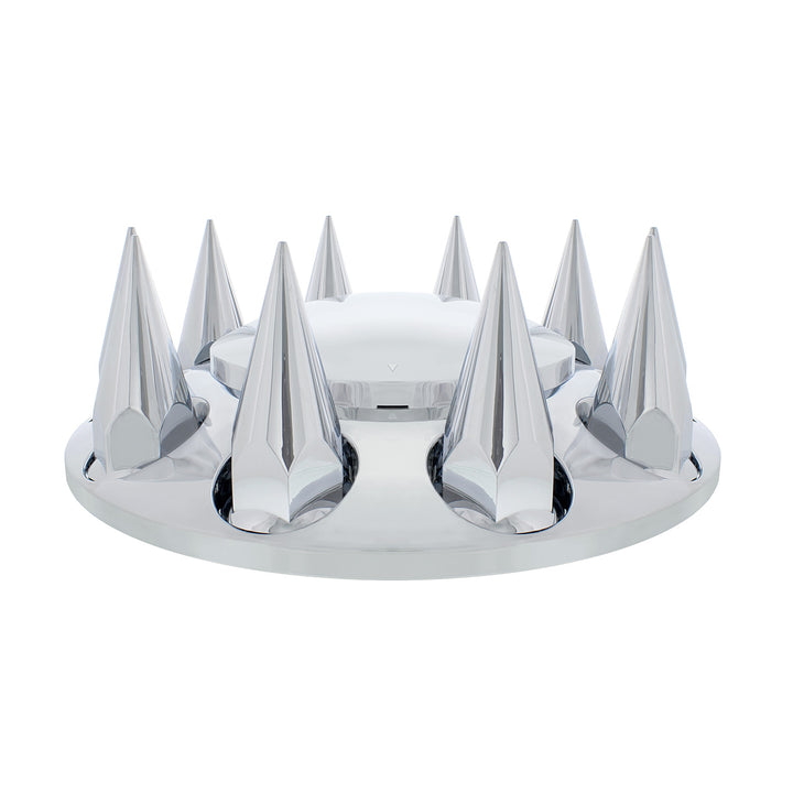 Dome Front Axle Cover With 33mm Spike Thread-On Nut Covers - Chrome