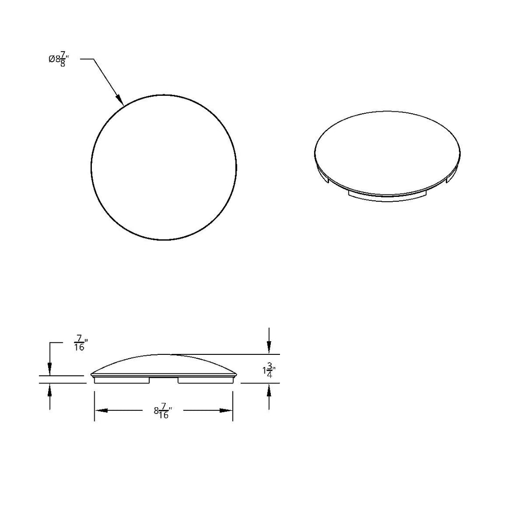 4 Even Notched Stainless Steel Dome Front Hubcap - 7/16" Lip