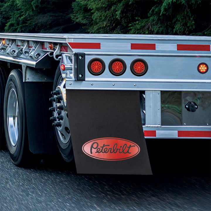 24" X 30" Black PROFLEX Mud Flap With Peterbilt Logo
