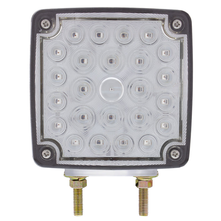 52 LED Double Stud Double Face Turn Signal Light (Passenger) - Amber &amp; Red LED/Clear Lens