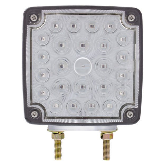52 LED Double Stud Double Face Turn Signal Light (Passenger) - Amber & Red LED/Clear Lens