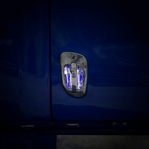 6 Blue LED Chrome Door Handle Cover for Freightliner - Passenger