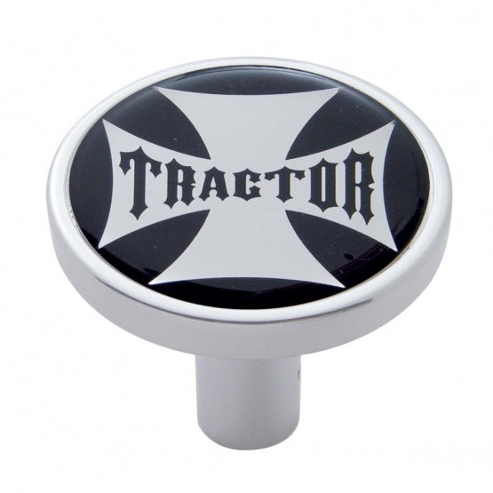 "Tractor" Long Air Valve Knob - Black Maltese Cross Sticker