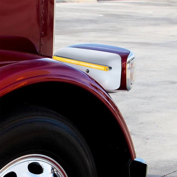 24 LED GloLight Rear Headlight Housing Cover For 2008-2023 Peterbilt 389 (Passenger)- Amber LED/Lens