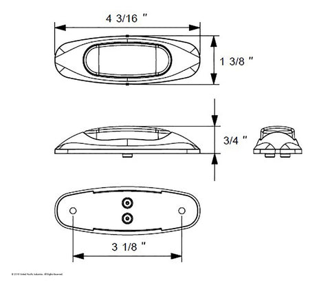 3 LED Reflector Light (Clearance/Marker) - Red LED/Red Lens