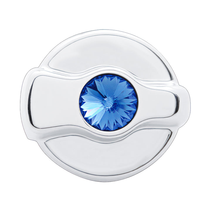 Chrome Plastic A/C Control Knob For 2005 &amp; Older Peterbilt- Blue Crystal