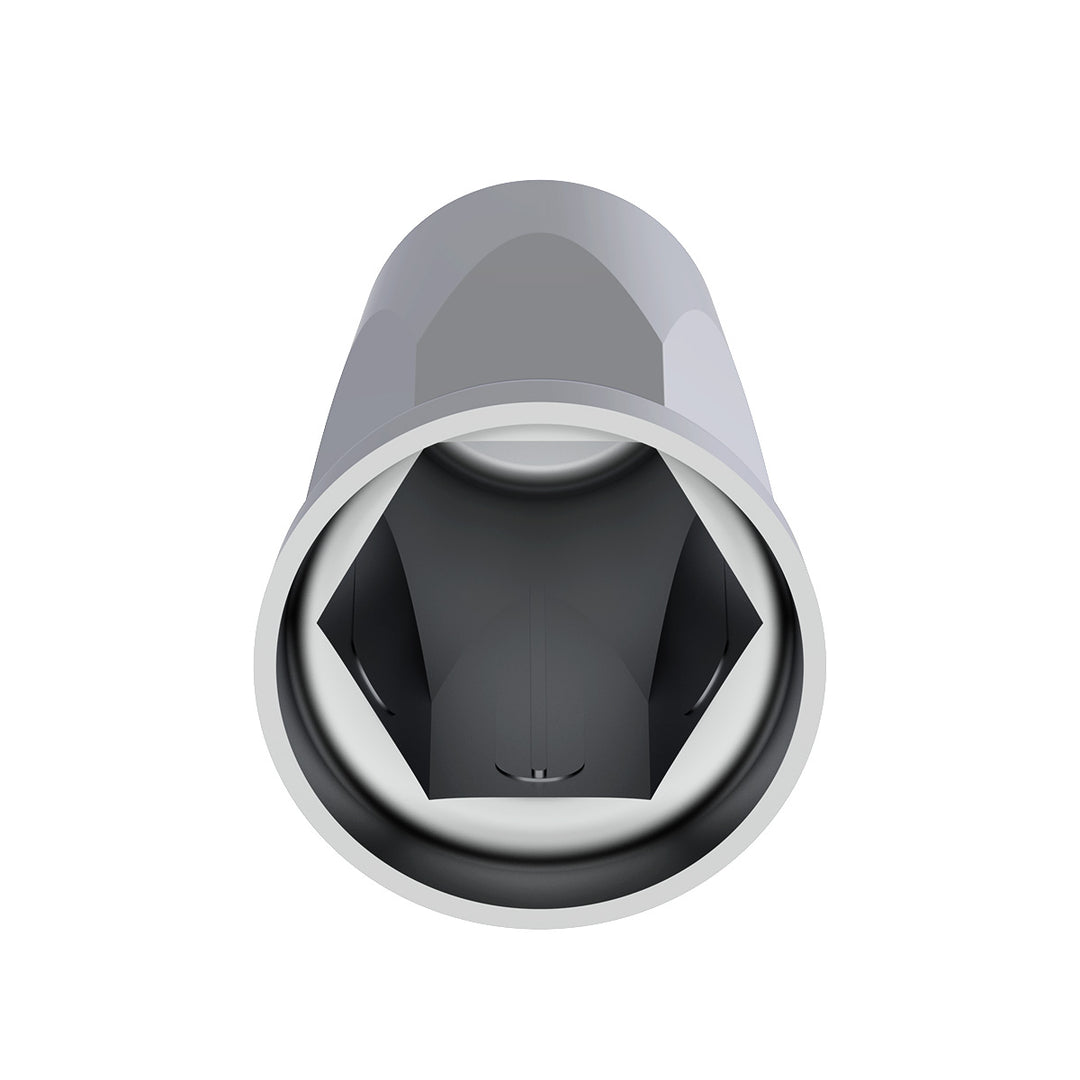 33mm X 3-1/4" Chrome Plastic Tall Nut Covers With Flange - Push-On (Box of 20)