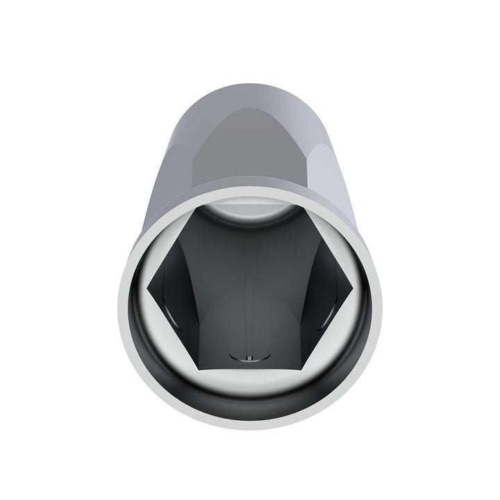 33mm X 3-1/4" Chrome Plastic Tall Nut Covers With Flange - Push-On (Box of 20)