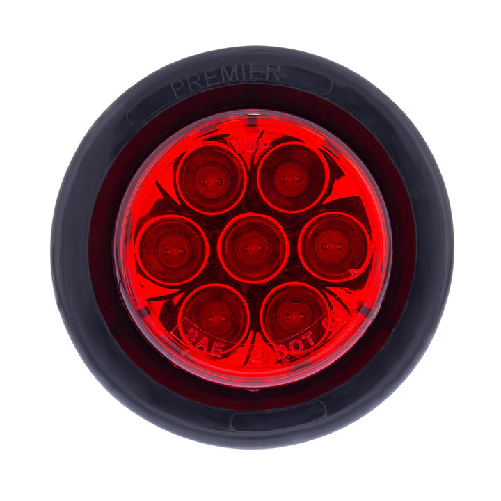 7 LED 2" Round Light Kit (Clearance/Marker) - Red LED/Red Lens