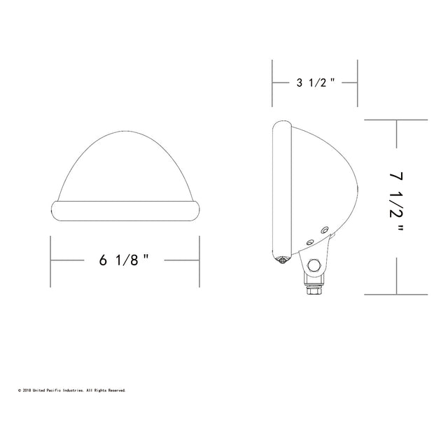 Black 5-3/4" Motorcycle Headlight Housing Only - Bottom Mount