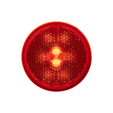 8 LED 2-1/2" Round Reflectorize Light Kit (Clearance/Marker) - Red LED/Red Lens