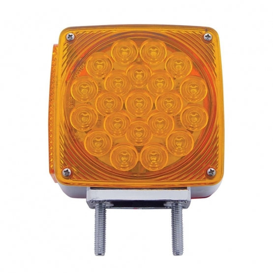 45 LED Double Stud Double Face Turn Signal Light (Driver) - Amber &amp; Red LED/Amber &amp; Red Lens