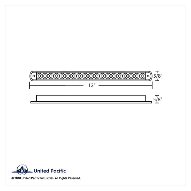 19 LED 12" Reflector Turn Signal Light Bar - Amber LED/Clear Lens