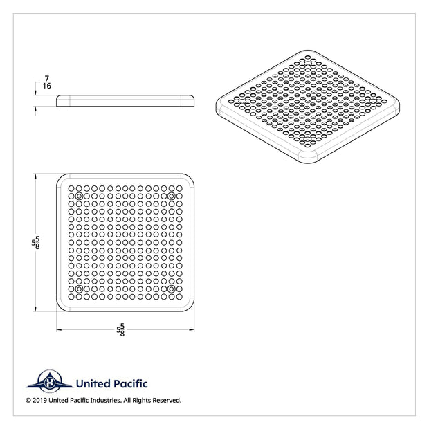 Chrome 5-5/8" Square Speaker Cover For Various Kenworth Models (Pair)