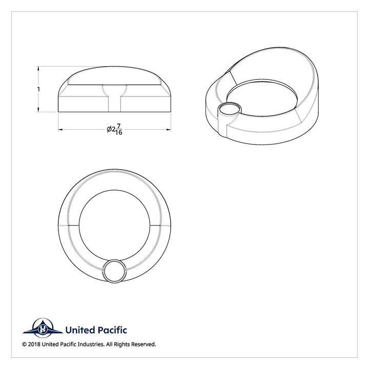 Universal Small Gauge Bezel With Visor - Red Crystal